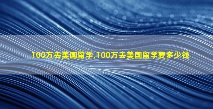 100万去美国留学,100万去美国留学要多少钱