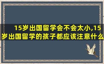 15岁出国留学会不会太小,15岁出国留学的孩子都应该注意什么