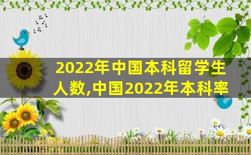 2022年中国本科留学生人数,中国2022年本科率