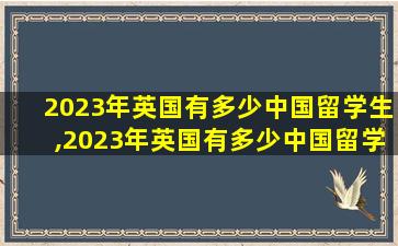 2023年英国有多少中国留学生,2023年英国有多少中国留学生参加