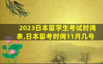 2023日本留学生考试时间表,日本留考时间11月几号