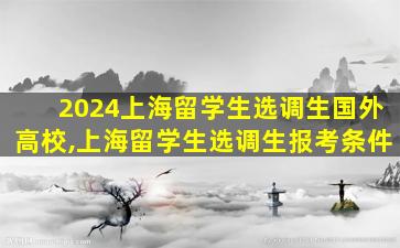 2024上海留学生选调生国外高校,上海留学生选调生报考条件