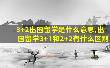 3+2出国留学是什么意思,出国留学3+1和2+2有什么区别