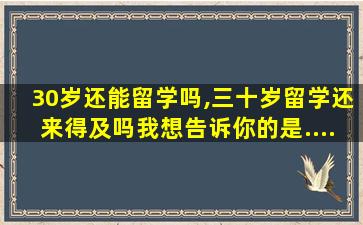 30岁还能留学吗,三十岁留学还来得及吗我想告诉你的是....