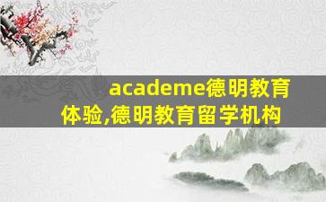 academe德明教育体验,德明教育留学机构