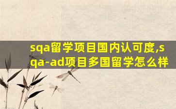 sqa留学项目国内认可度,sqa-ad项目多国留学怎么样