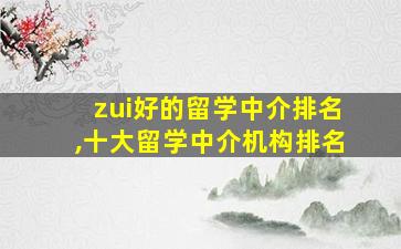 zui
好的留学中介排名,十大留学中介机构排名