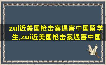 zui
近美国枪击案遇害中国留学生,zui
近美国枪击案遇害中国留学生是真的吗