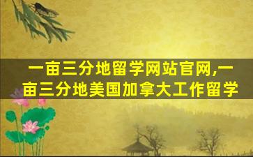 一亩三分地留学网站官网,一亩三分地美国加拿大工作留学