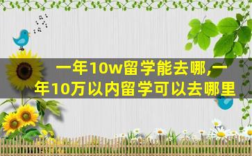 一年10w留学能去哪,一年10万以内留学可以去哪里