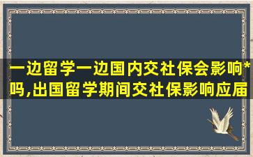 一边留学一边国内交社保会影响*
吗,出国留学期间交社保影响应届生身份吗