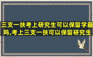 三支一扶考上研究生可以保留学籍吗,考上三支一扶可以保留研究生学位吗