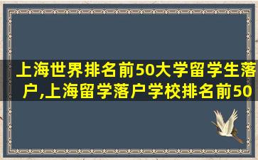 上海世界排名前50大学留学生落户,上海留学落户学校排名前500的大学