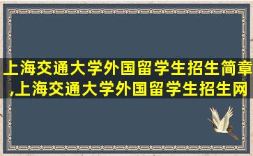 上海交通大学外国留学生招生简章,上海交通大学外国留学生招生网