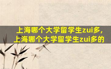 上海哪个大学留学生zui
多,上海哪个大学留学生zui
多的