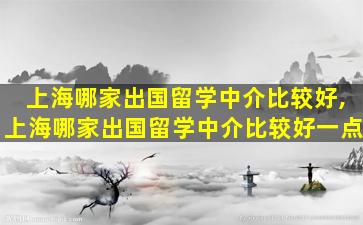 上海哪家出国留学中介比较好,上海哪家出国留学中介比较好一点