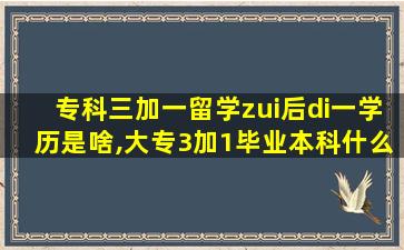 专科三加一留学zui
后di一
学历是啥,大专3加1毕业本科什么意思