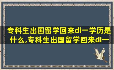 专科生出国留学回来di一
学历是什么,专科生出国留学回来di一
学历是什么级别