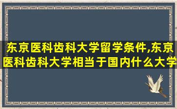 东京医科齿科大学留学条件,东京医科齿科大学相当于国内什么大学