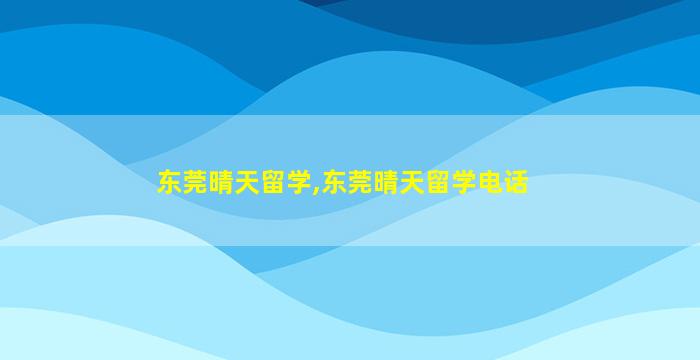 东莞晴天留学,东莞晴天留学电话