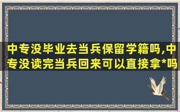 中专没毕业去当兵保留学籍吗,中专没读完当兵回来可以直接拿*
吗