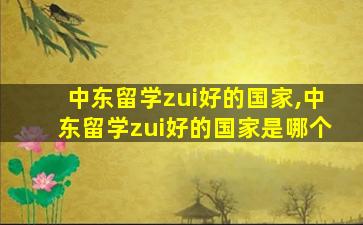 中东留学zui
好的国家,中东留学zui
好的国家是哪个