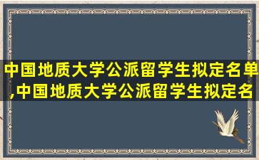 中国地质大学公派留学生拟定名单,中国地质大学公派留学生拟定名单艺术