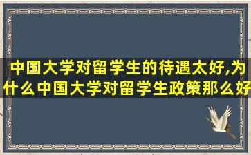 中国大学对留学生的待遇太好,为什么中国大学对留学生政策那么好