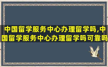 中国留学服务中心办理留学吗,中国留学服务中心办理留学吗可靠吗