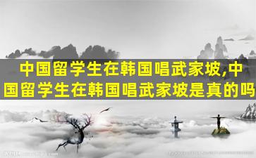 中国留学生在韩国唱武家坡,中国留学生在韩国唱武家坡是真的吗