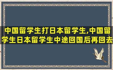 中国留学生打日本留学生,中国留学生日本留学生中途回国后再回去需要*
吗