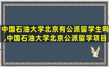 中国石油大学北京有公派留学生吗,中国石油大学北京公派留学项目