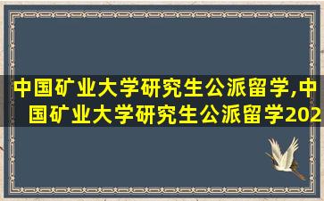 中国矿业大学研究生公派留学,中国矿业大学研究生公派留学2021年录取