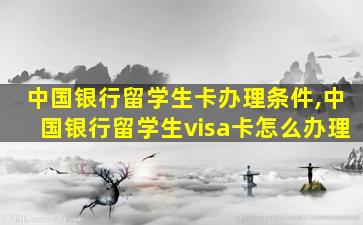 中国银行留学生卡办理条件,中国银行留学生visa卡怎么办理