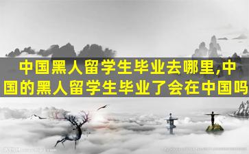 中国黑人留学生毕业去哪里,中国的黑人留学生毕业了会在中国吗