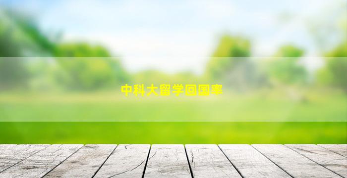 中科大留学回国率