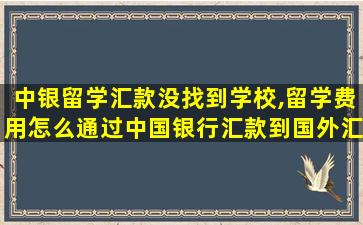 中银留学汇款没找到学校,留学费用怎么通过中国银行汇款到国外汇款