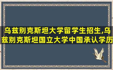 乌兹别克斯坦大学留学生招生,乌兹别克斯坦国立大学中国承认学历吗