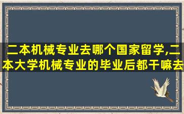 二本机械专业去哪个国家留学,二本大学机械专业的毕业后都干嘛去了