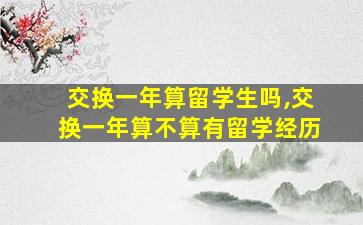 交换一年算留学生吗,交换一年算不算有留学经历