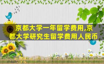 京都大学一年留学费用,京都大学研究生留学费用人民币