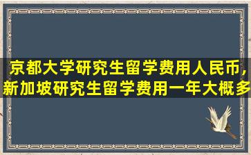 京都大学研究生留学费用人民币,新加坡研究生留学费用一年大概多少人民币