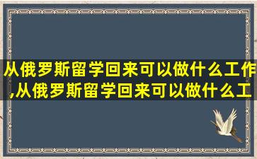 从俄罗斯留学回来可以做什么工作,从俄罗斯留学回来可以做什么工作赚钱