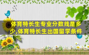 体育特长生专业分数线是多少,体育特长生出国留学条件