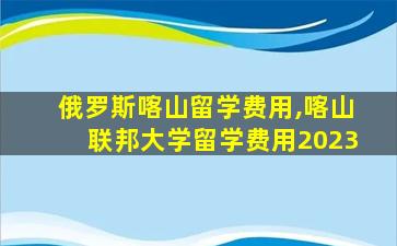 俄罗斯喀山留学费用,喀山联邦大学留学费用2023