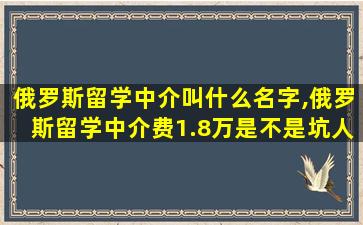 俄罗斯留学中介叫什么名字,俄罗斯留学中介费1.8万是不是坑人