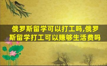 俄罗斯留学可以打工吗,俄罗斯留学打工可以赚够生活费吗