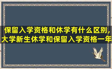 保留入学资格和休学有什么区别,大学新生休学和保留入学资格一年有何区别