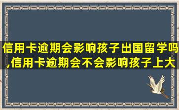 信用卡逾期会影响孩子出国留学吗,信用卡逾期会不会影响孩子上大学