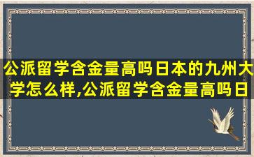 公派留学含金量高吗日本的九州大学怎么样,公派留学含金量高吗日本的九州大学怎么样